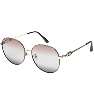 Gradient Brown Round UV Protection Sunglass