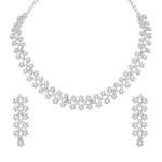 White Stones/AD Diamond Necklace with Earrings