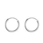 92.5 Sterling Silver Round Classic Endless Hoops