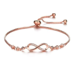 Infinity Shape Cubic Zirconia Diamond Bracelet for Women