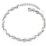 925 Silver-Plated Copper Bracelet for Women