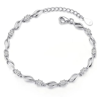 925 Silver-Plated Copper Bracelet for Women