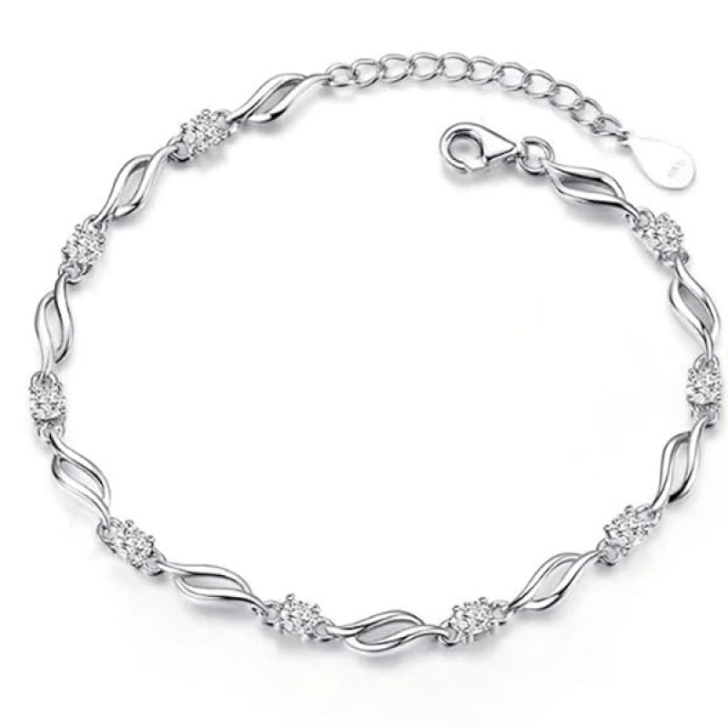 925 Silver-Plated Copper Bracelet for Women