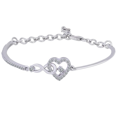 Heart Infinity Bracelet for Girls, Dainty Adjustable Bracelets for Women