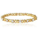 Gold Plated Twist & Shine Bracelet o fAlloy With Crystal For Women