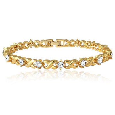 Gold Plated Twist & Shine Bracelet o fAlloy With Crystal For Women