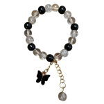 Butterfly Charm, Rounded Glass Beads, Handmade Bracelets for Women