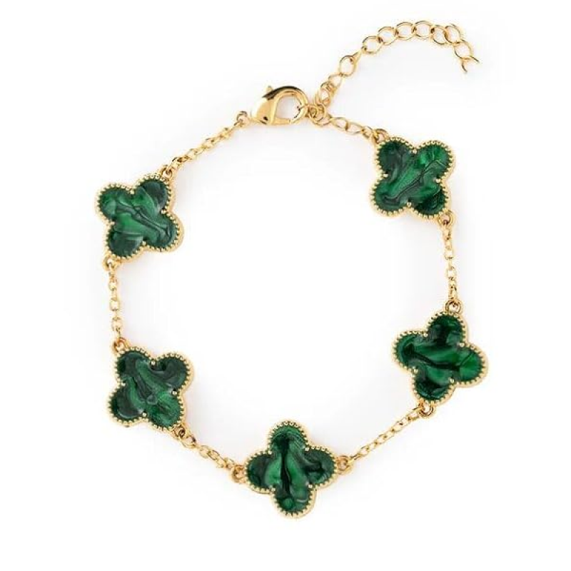 Golden Clover Anti Tarnish Bracelet for Women