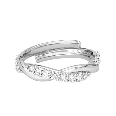 Pure 925 Sterling Silver Minimal Office wear Finger Ring with Adjustable Band