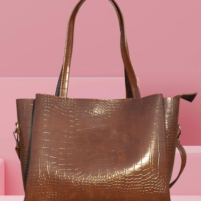 Large Capacity Croco Pattern Tote Bags For Womens