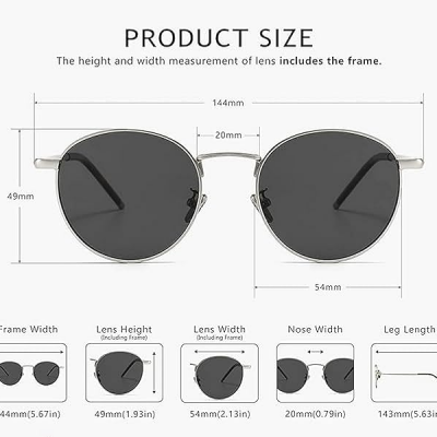 Ponderable UV Protection Coating Round Sunglasses
