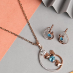 925 Sterling Silver Heart Pendant Earring Chain Jewellery Set