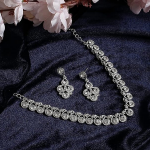 Diamond/Stones Necklace Set with Earrings for Women