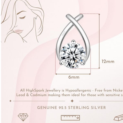 92.5 Sterling Silver And Diamond Like Brilliance Sparkling Zirconia