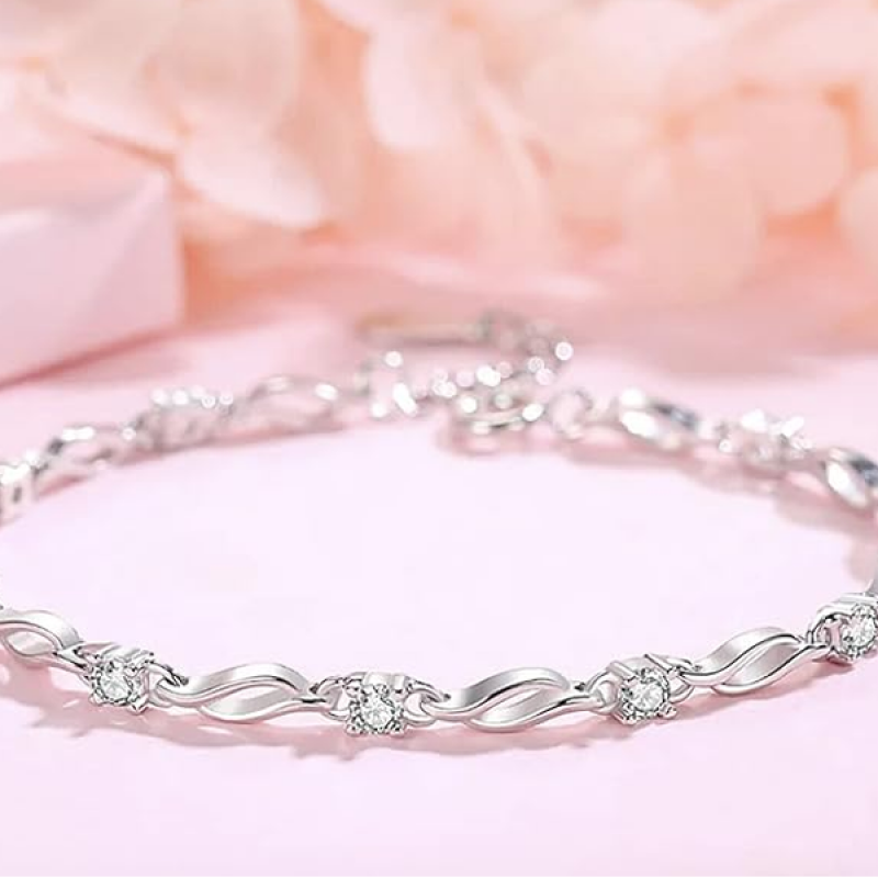 925 Silver-Plated Copper Bracelet for Women
