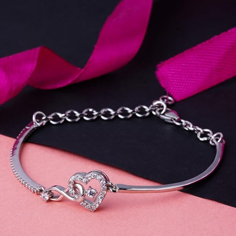 Heart Infinity Bracelet for Girls, Dainty Adjustable Bracelets for Women