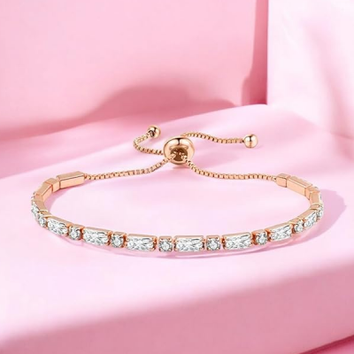 Cubic Zirconia American Diamond Adjustable Bracelet For Women