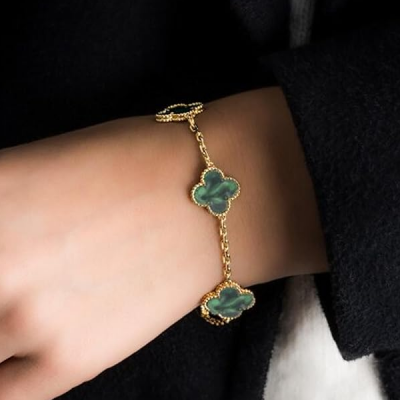 Golden Clover Anti Tarnish Bracelet for Women