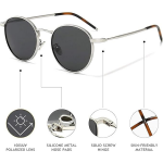 Ponderable UV Protection Coating Round Sunglasses