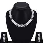 White Stones/AD Diamond Necklace with Earrings