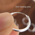 92.5 Sterling Silver Round Classic Endless Hoops