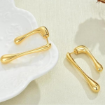Trendy Double Drop Gold Earrings for Women