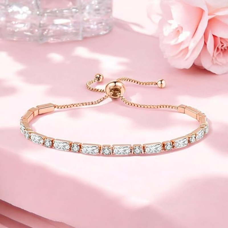 Cubic Zirconia American Diamond Adjustable Bracelet For Women