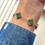 Golden Clover Anti Tarnish Bracelet for Women