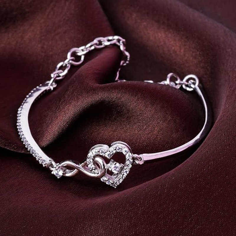 Heart Infinity Bracelet for Girls, Dainty Adjustable Bracelets for Women