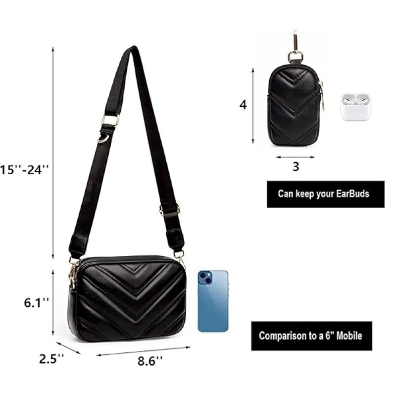 Women's Girls Cross Body Sling Bag with Pouch